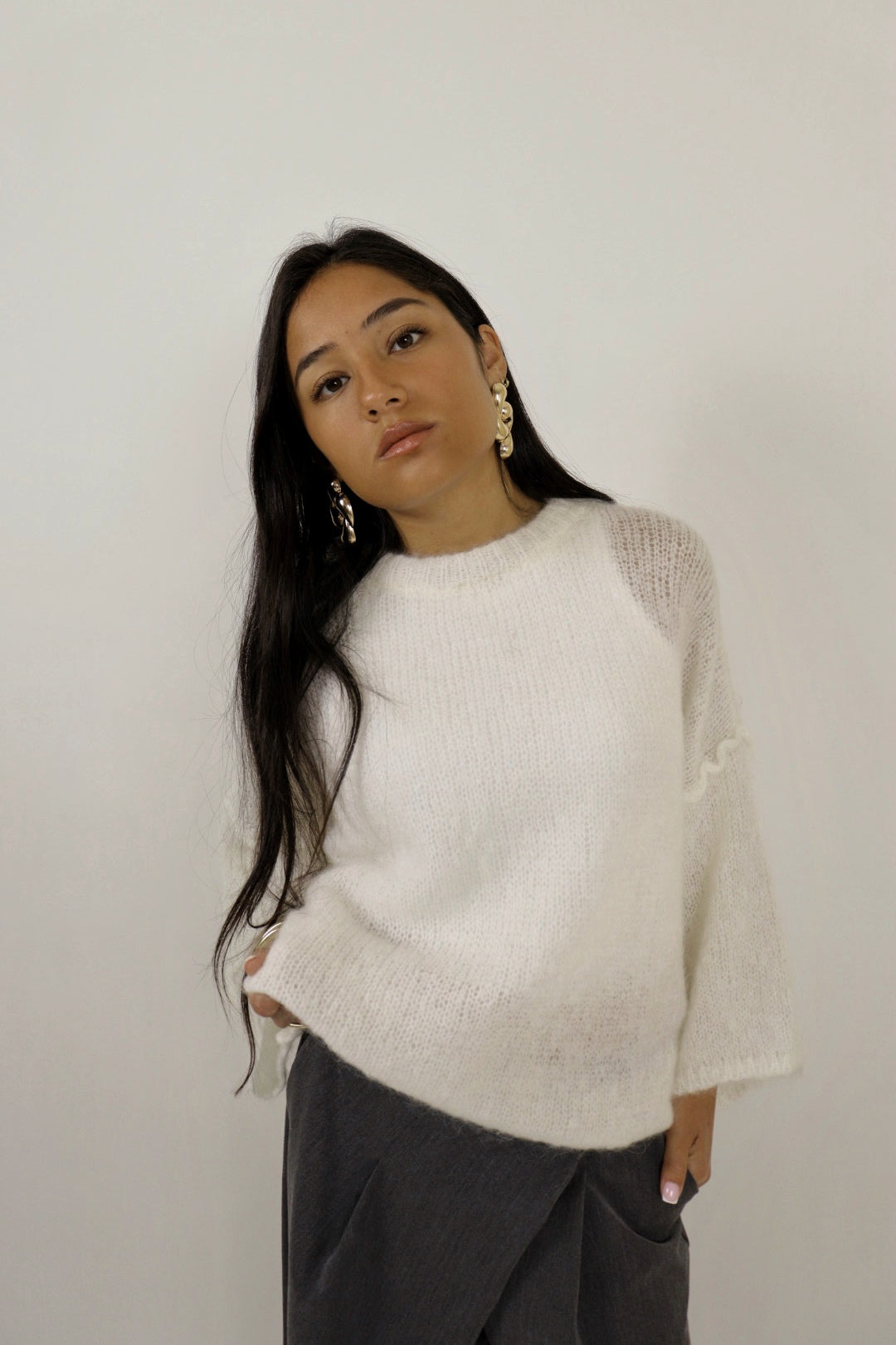 Pull ROMY écru mohair