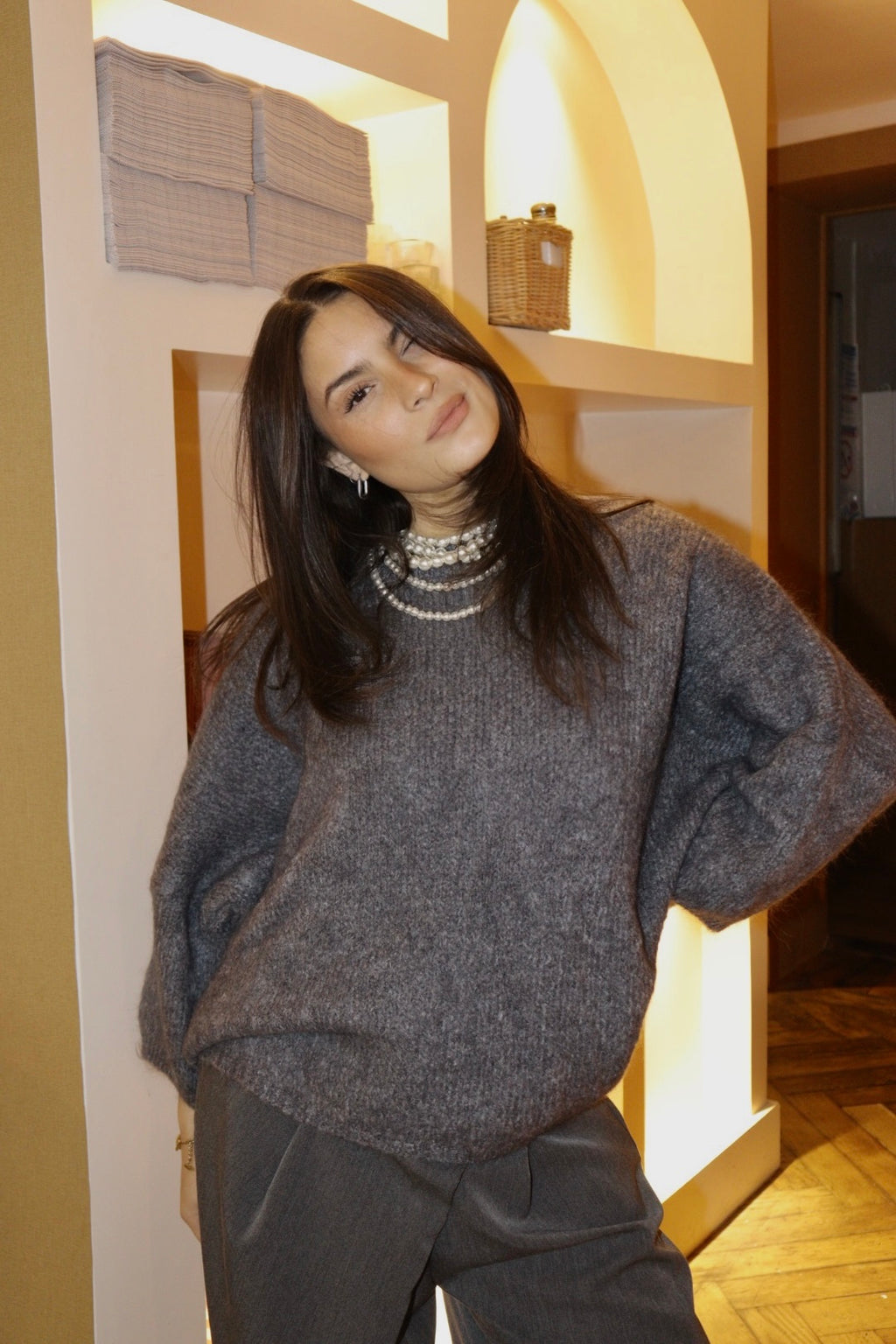 Pull ROMY gris mohair