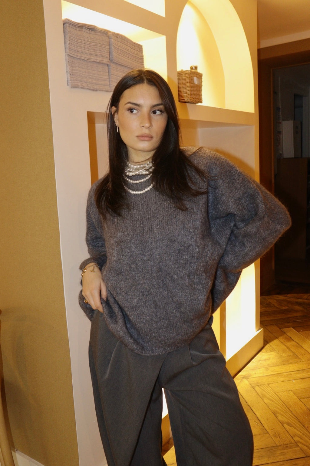 Pull ROMY gris mohair