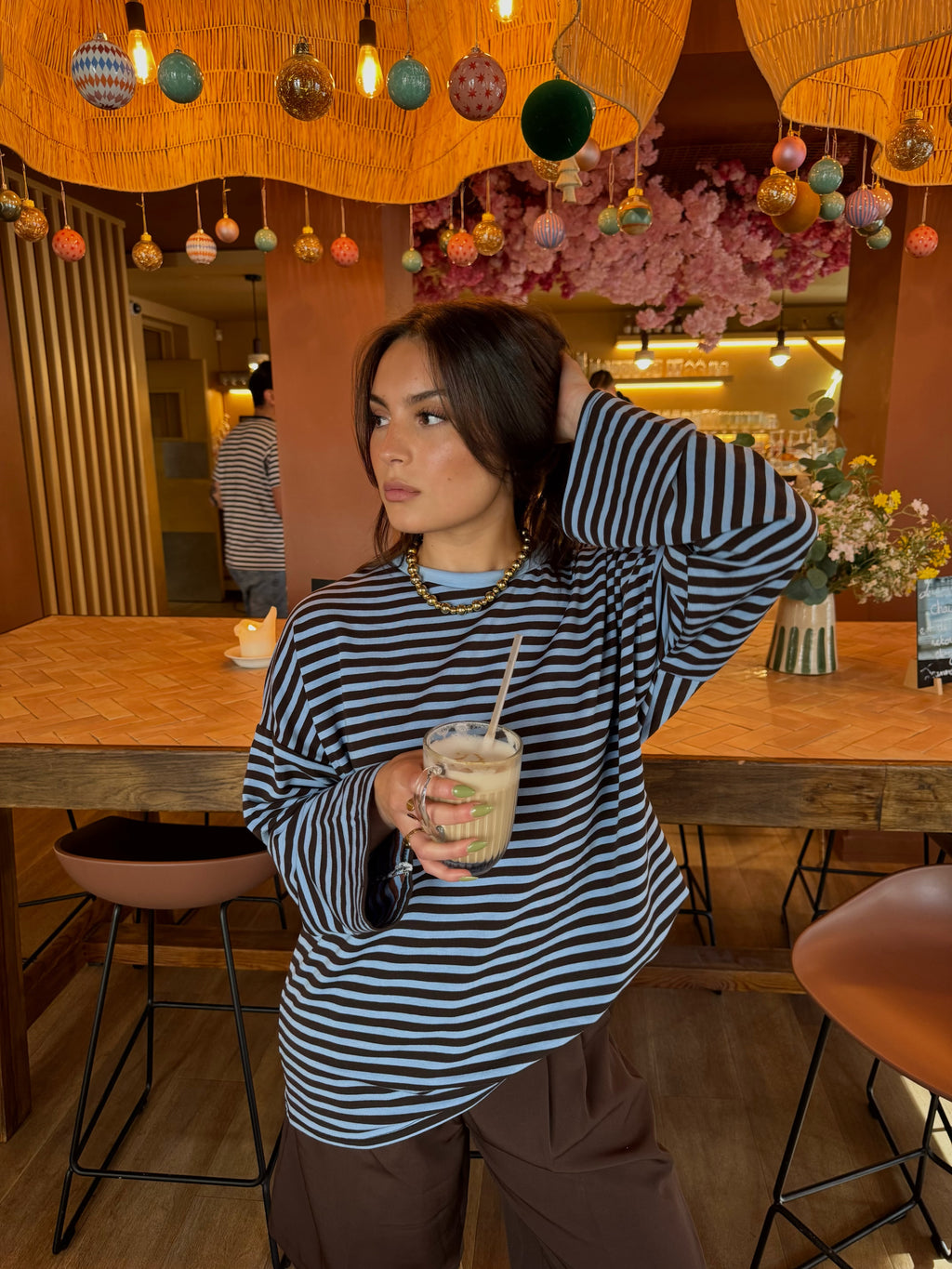 Marinière IZZY Choco et bleu