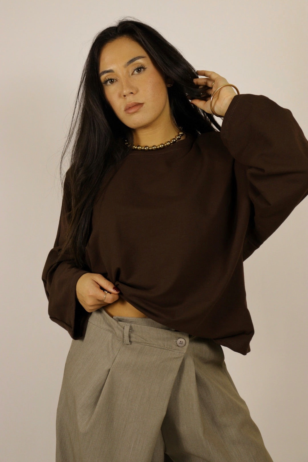 Top EMY à épaulettes Choco