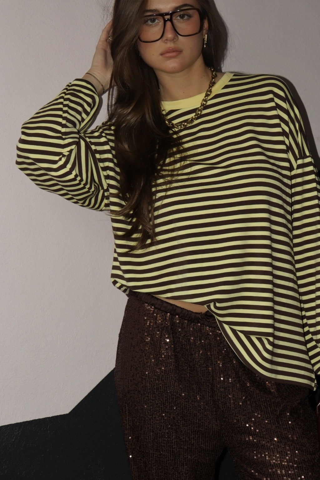 Marinière IZZY Choco et Jaune