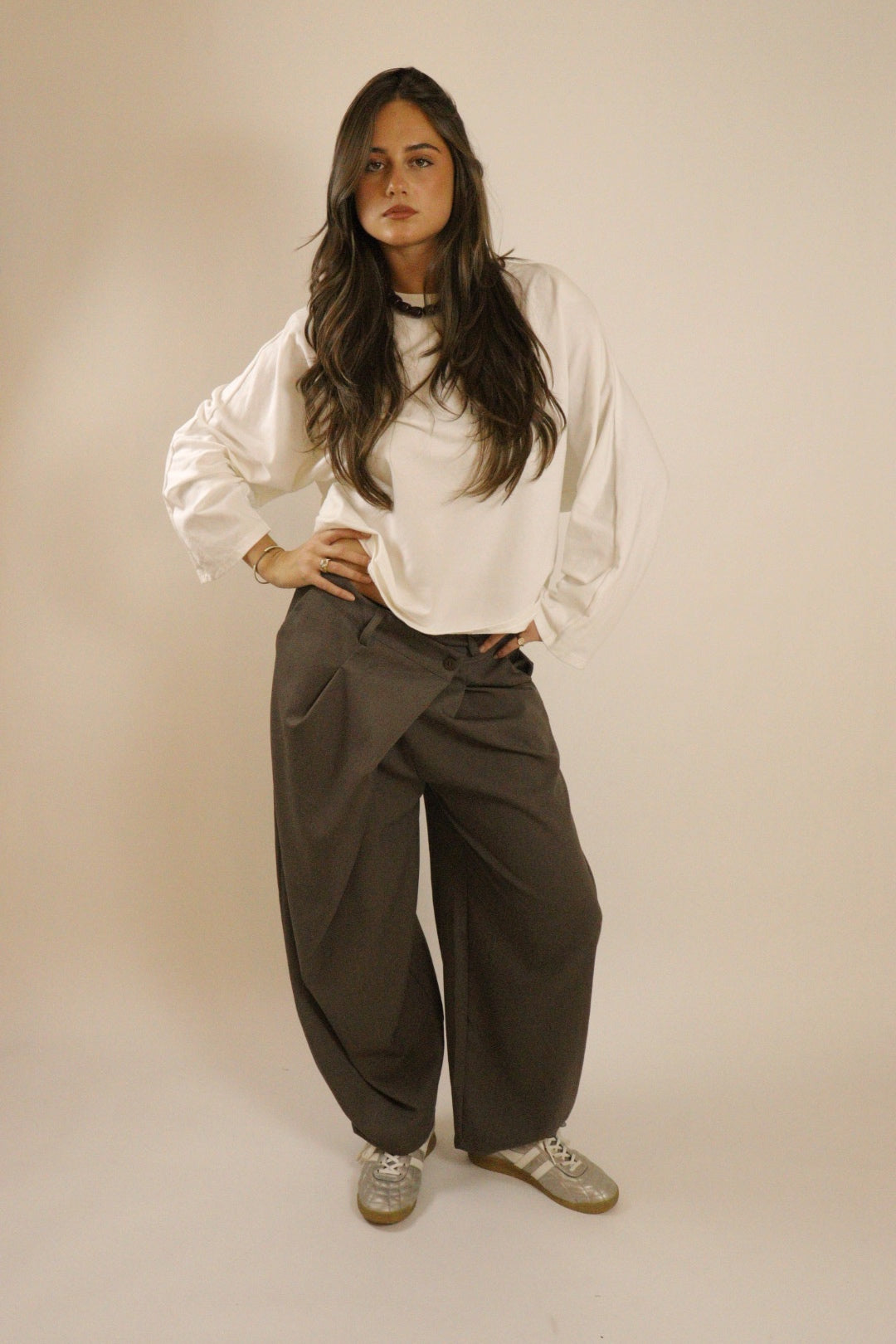 Pantalon HENA Taupe Brun