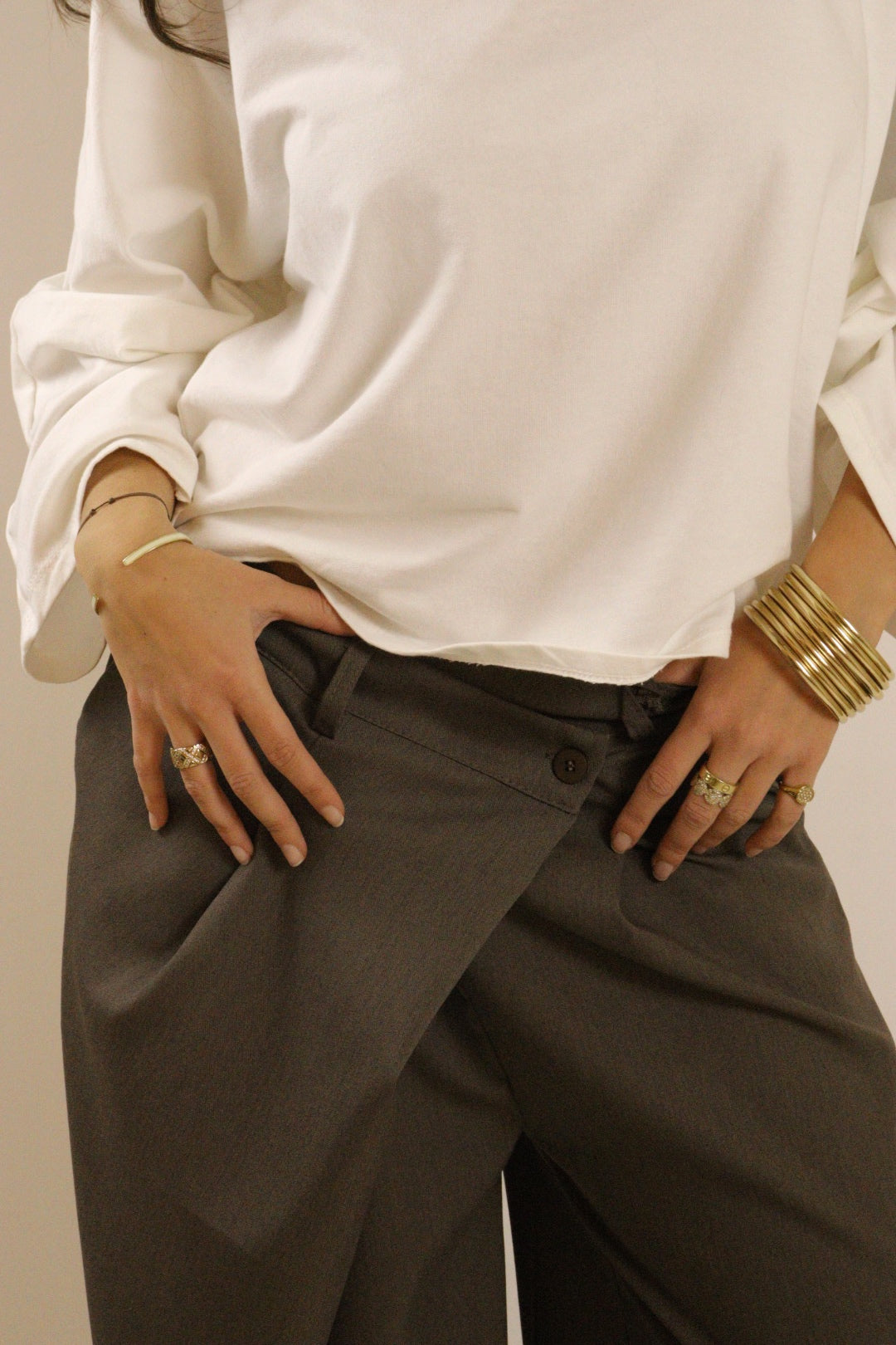 Pantalon HENA Taupe Brun