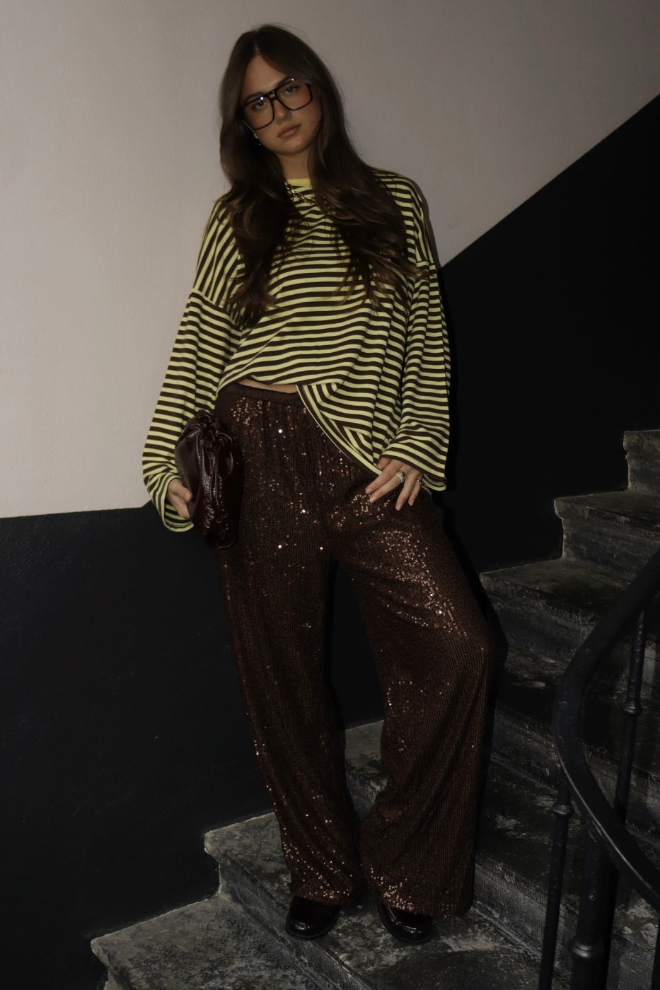 Marinière IZZY Choco et Jaune